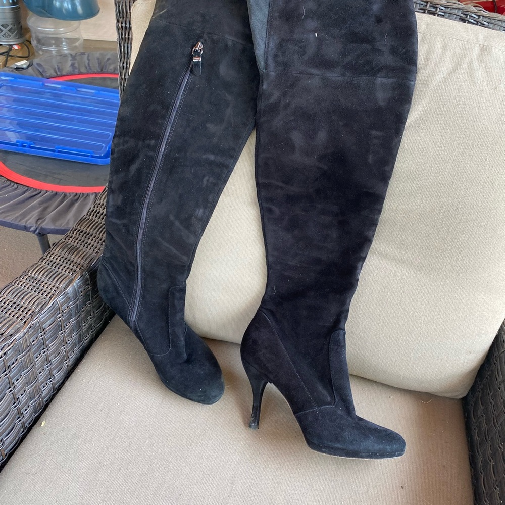 Over the knee suede